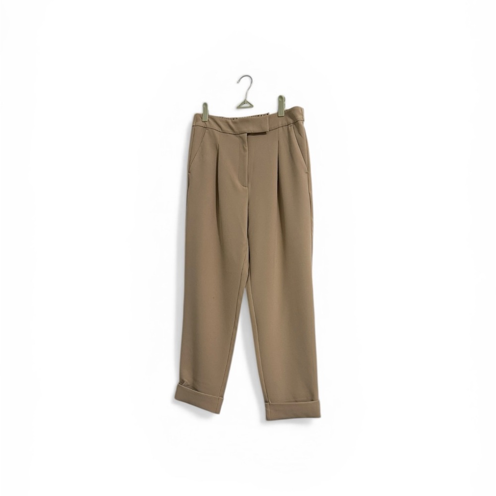 LOFT Cropped Pleated Ankle Pants in Khaki